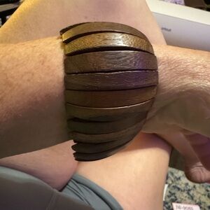 Natural Wood Cuff Stretch Bracelet